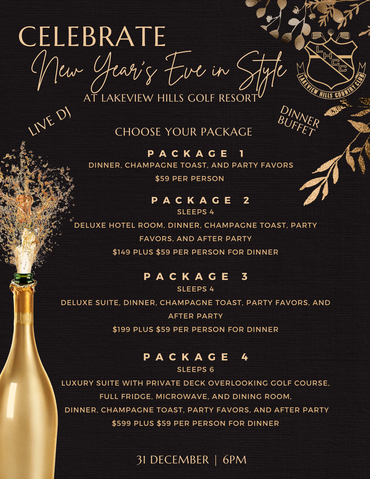 New Years Eve Packages 2024